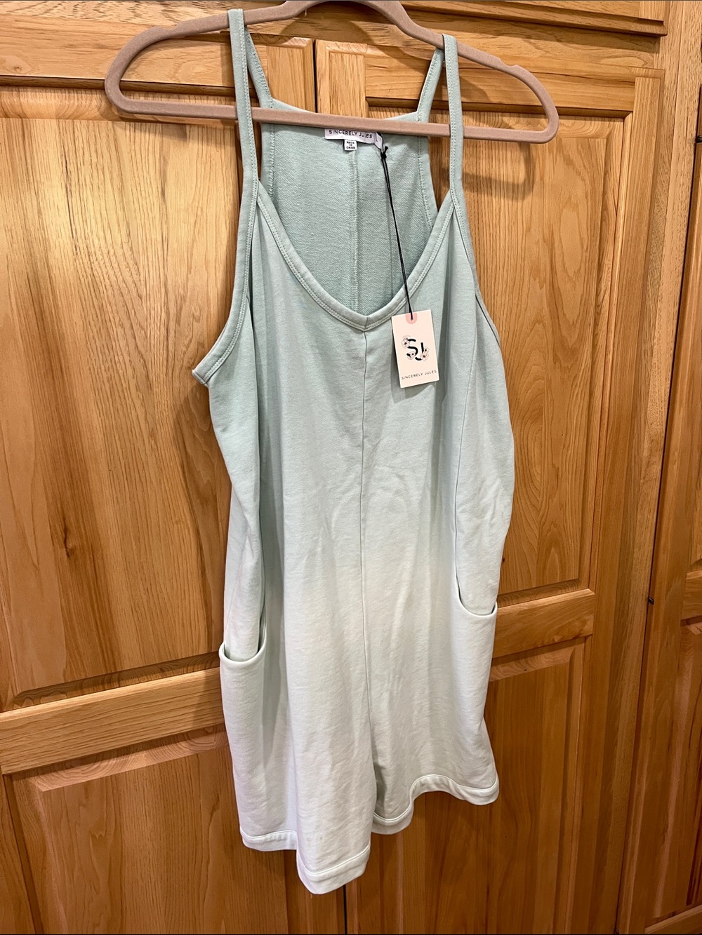 Sincerely Jules Ombre Mint Tank Romper with Pockets